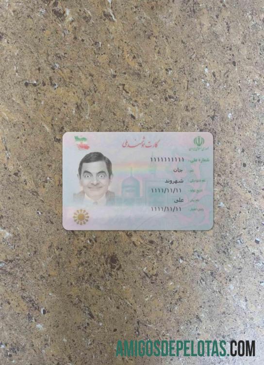 Iran NID Card olhar de foto frente amostra